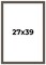 27x39 Modern Bamboo Picture Frame with UV-Resistant Acrylic & Acid Free Backing, Available in 5 Finishes - Gold, Silver, Brown, Black, and Natural
